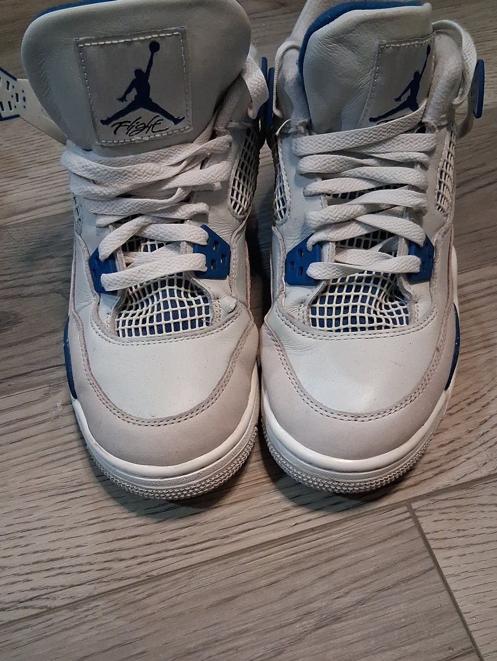 Jordan Kids White and Blue Retro Basketball Sneakers